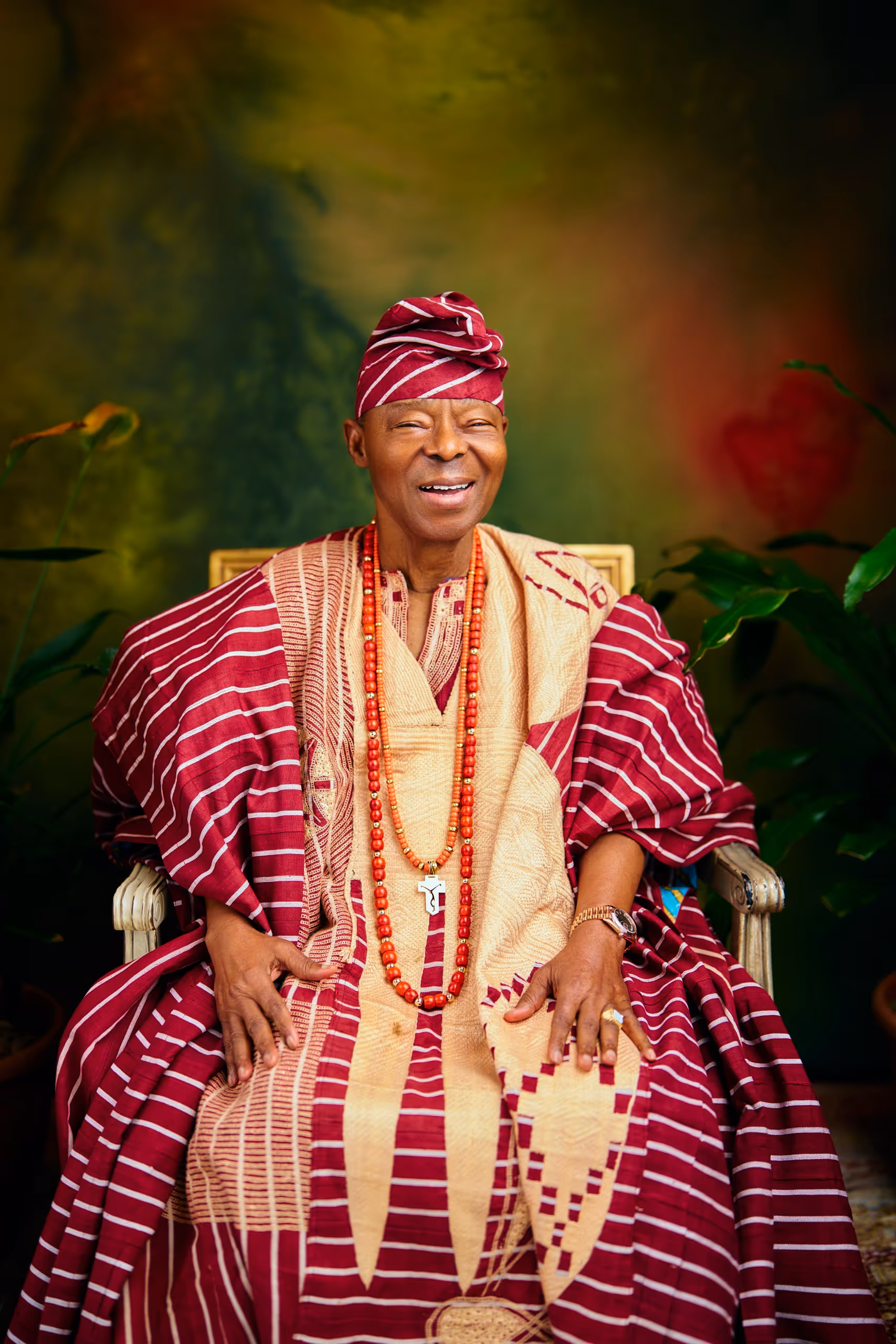 Dr Oba Otudeko in ceremonial attire